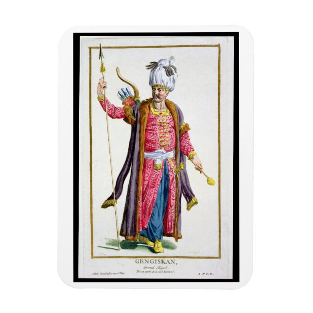 Magnet Flexible Genghis Khan (c.1162-1227) de Receuil des Estam (Vertical)