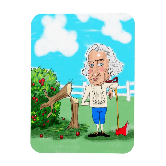 Magnet Flexible George Washington et son cerisier (Vertical)