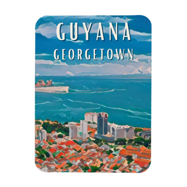 Magnet Flexible Georgetown, la capitale colorée de Guyana (Vertical)