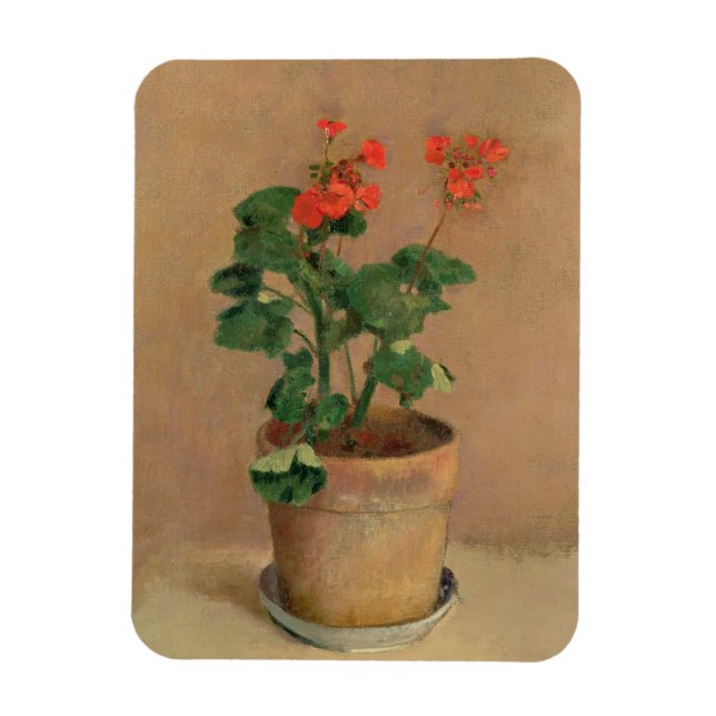 Magnet Flexible Geraniums dans un pot, c.1905 (huile sur toile) (Vertical)