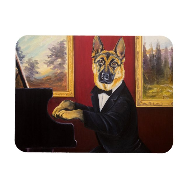 Magnet Flexible German Shepherd | Piano Waltz (Horizontal)