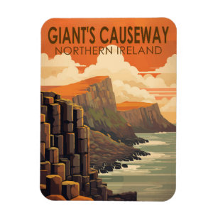 Magnet Flexible Giants Causeway Irlande du Nord Voyage Vintage