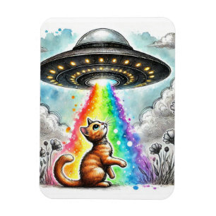 Magnet Flexible Ginger Kitty et l'OVNI