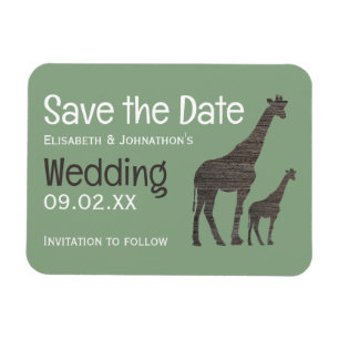Magnet Flexible Girafe Safari Argile, Mariage Rustique Enregistrer