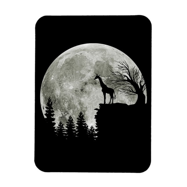 Magnet Flexible Girafe Standing On Moon Halloween Poison For Her (Vertical)
