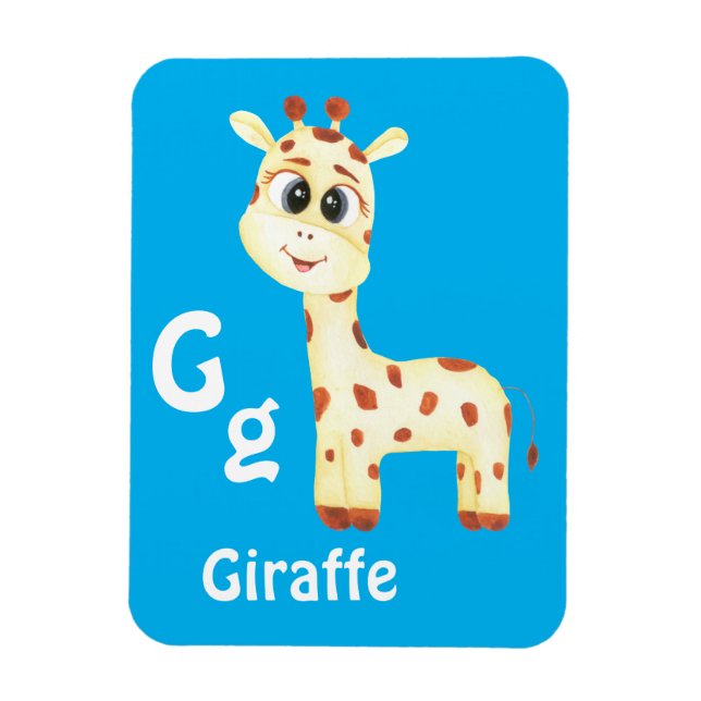 Magnet Flexible Giraffe personnaliser ABC : Lettre G - Ajouter vot (Vertical)