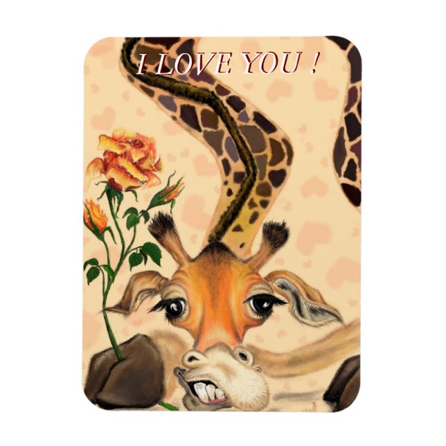 Magnet Flexible Giraffe Romantique - Messieurs - Ajouter Votre Tex (Vertical)