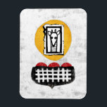 Magnet Flexible Giraffy Will Si Vous Voulez Réfrigérateur Aimant<br><div class="desc">Jolie girafe rayée dessinant sur une forme circulaire jaune. Sous la girafe se trouve une extrémité noire avec motif blanc croustillant et garniture de pétoncle rouge.</div>