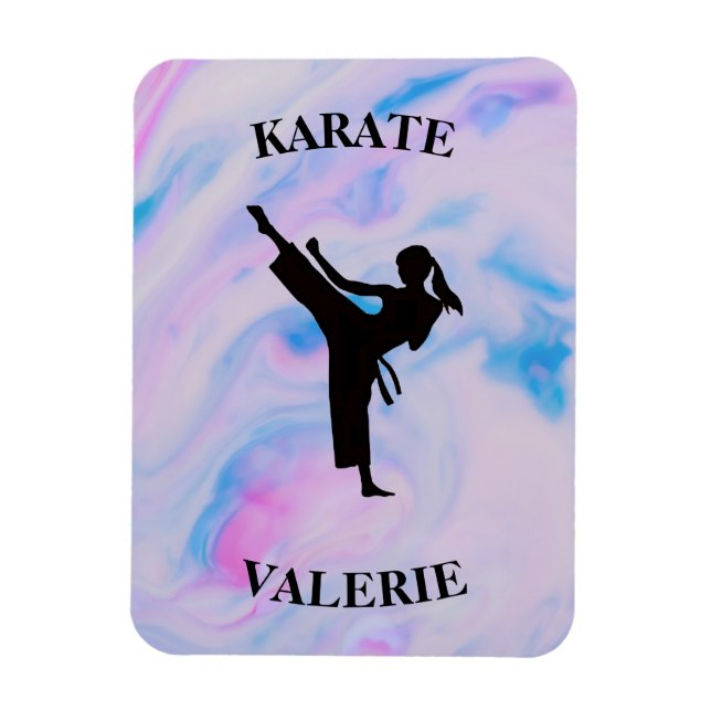 Magnet Flexible Girls Karate Pastel Swirl (Vertical)