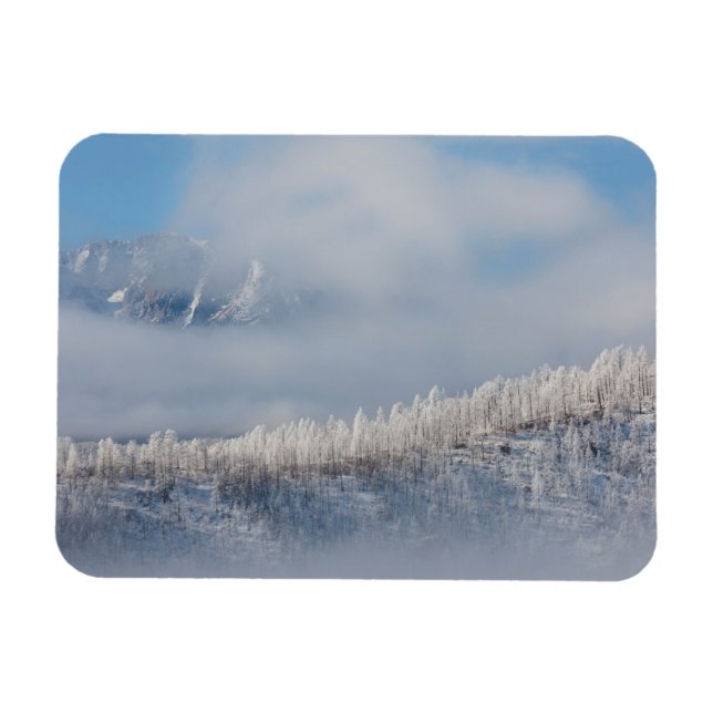 Magnet Flexible Givre et brouillard dans les montagnes (Horizontal)