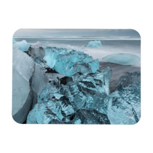Magnet Flexible Glace bleue sur la plage, paysage marin, Islande