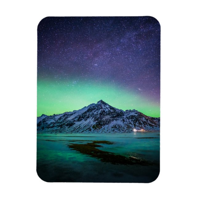 Magnet Flexible Glace et neige | Aurora Borealis Voie Lactée Islan (Vertical)