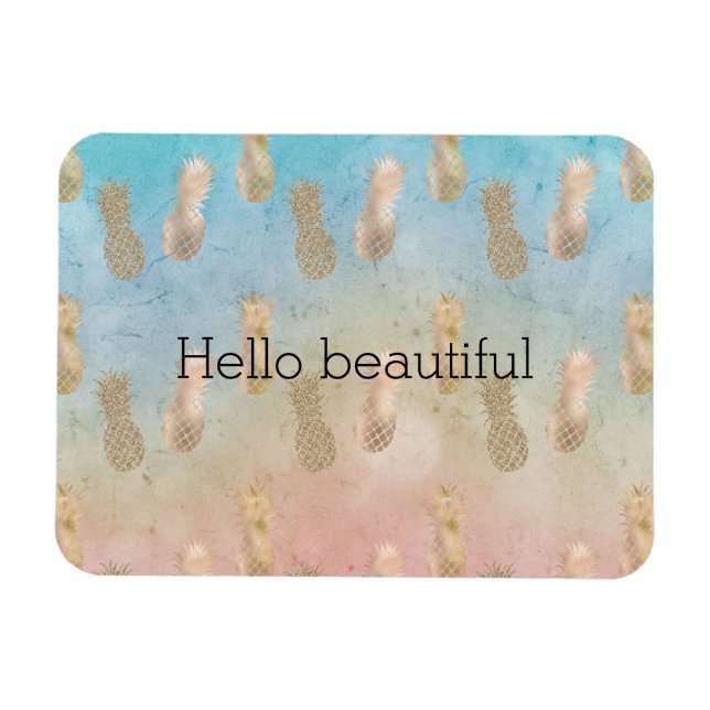 Magnet Flexible Glam Gold Ananas Aqua Rose Tie teinture (Horizontal)