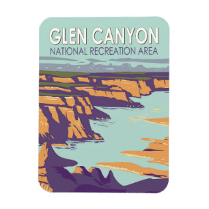 Magnet Flexible Glen Canyon Lake Powell Travel Art Vintage