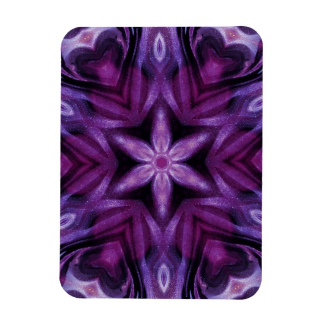 Magnet Flexible Glitterie Purple Kaleidoscope Coeurs Gradient (Vertical)