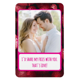 Magnet Flexible Glittery Love Partager Mes Fries Flexible