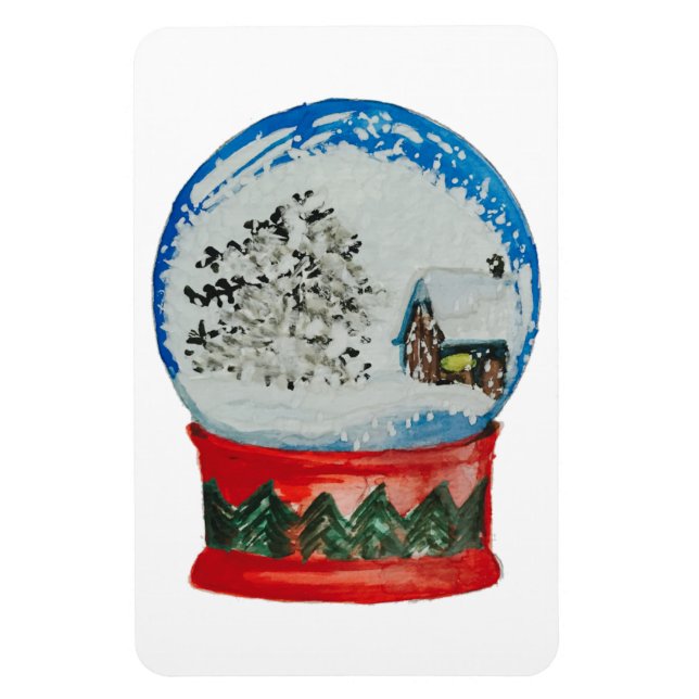 Magnet Flexible Globe des neiges Crystal Ball Village d'hiver Noël (Vertical)