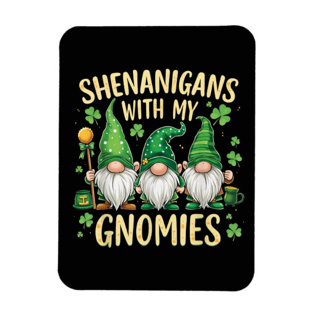 Magnet Flexible Gnome de la Fête de la Saint-Patrick Chanceux Trèf (Vertical)