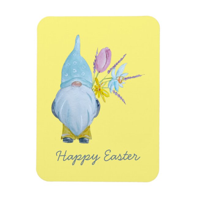 Magnet Flexible Gnome de printemps Joyeuses Pâques (Vertical)