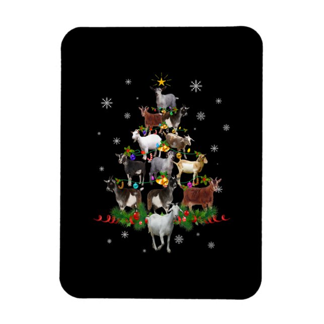 Magnet Flexible Goat Christmas Tree Snow Goat Xmas (Vertical)