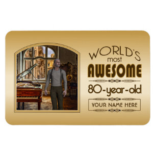 Magnet Flexible Gold 80th Birthday Meilleur cadre photo personnali