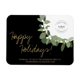 Magnet Flexible Gold Black Modern Wreath Your Logo Company