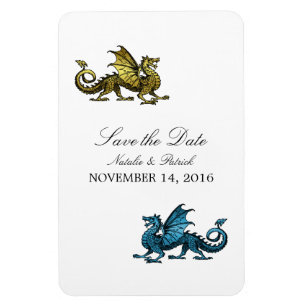 Magnet Flexible Gold Blue Dragon Enregistrer l'aimant de date