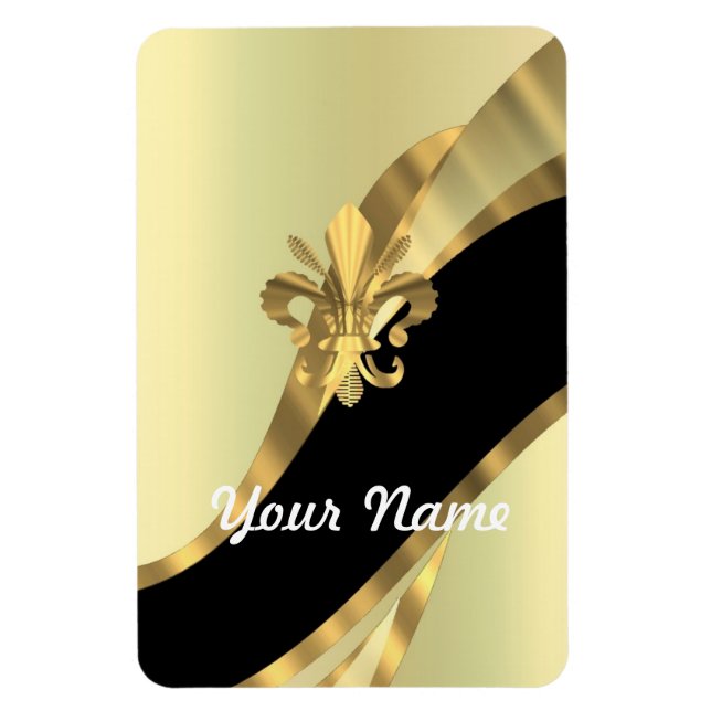 Magnet Flexible Gold fleur de lys personnalisé (Vertical)