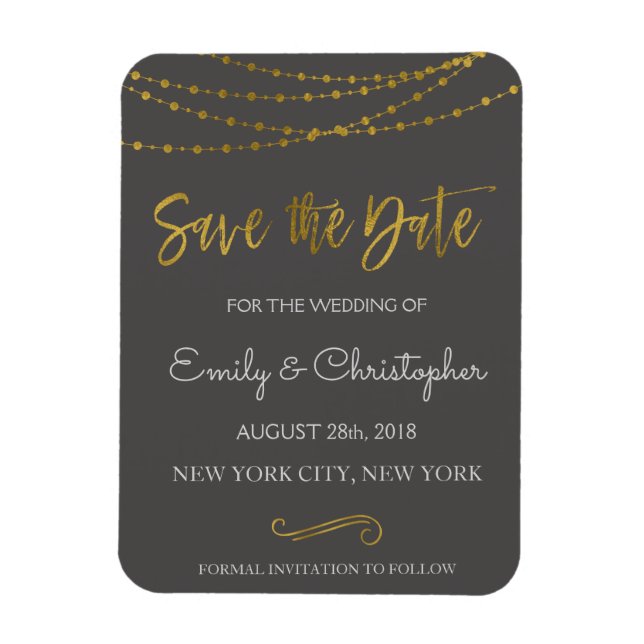 Magnet Flexible Gold Foil String Lights et Script Enregistrer la d (Vertical)