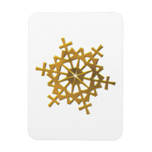 Magnet Flexible Golden "3-D" Snowflake