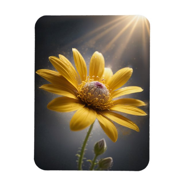 Magnet Flexible Golden Bloom – Yellow Flower Macro Photography  (Vertical)