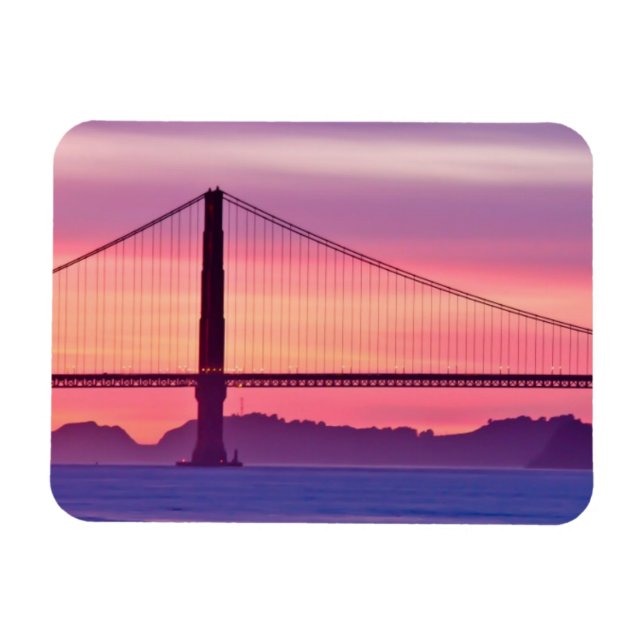 Magnet Flexible Golden Gate Bridge au coucher du soleil (Horizontal)
