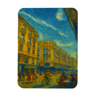 Magnet Flexible Golden Mediterranean City Vibes – Vibrant Urban Ar