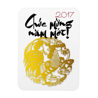 Magnet Flexible Golden Papercut Vietnamien Rooster personnalisé An