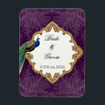 Magnet Flexible Golden Peacock & Swirls - Mariage Enregistrer la d<br><div class="desc">Cet aimant élégant et sophistiqué a un charme vintage riche et élégant. Créé avec une sélection d'éléments d'art Vintages qui ont été compilés dans un nouveau design par Audrey Jeanne Roberts. Les tourbillons de calligraphie pénicérienne donnent une qualité belle et intemporelle à cet arrière - plan délicat. Une paire de...</div>