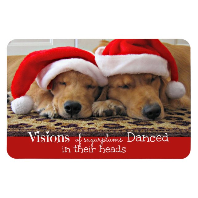 Magnet Flexible Golden Retriever Christmas Dreams (Horizontal)