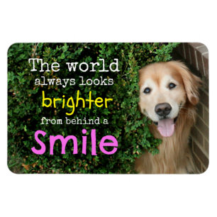 Magnet Flexible Golden Retriever Derrière Un Sourire