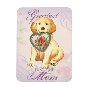 Magnet Flexible Golden Retriever Heart Maman