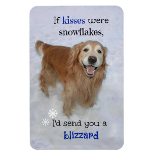 Magnet Flexible Golden Retriever Snowflers Kisses