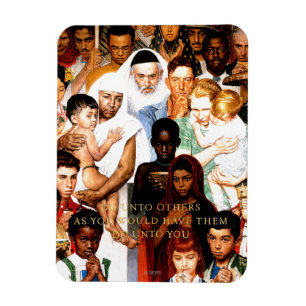 Magnet Flexible Golden Rule (Do to other) par Norman Rockwell