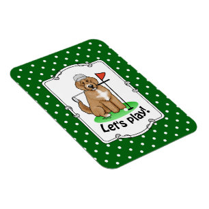 Magnet Flexible Goldendoodle Chien Jouer Golf (rouge whmk2) Plaisi