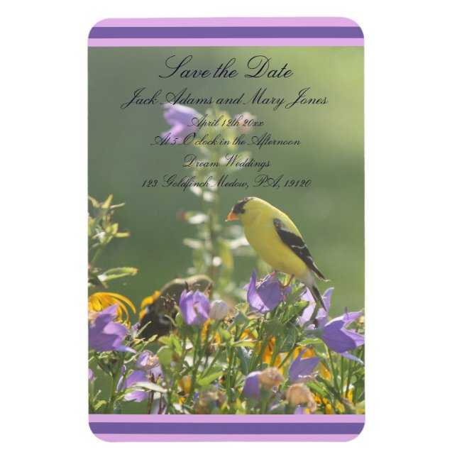 Magnet Flexible Goldfinch Spring Garden Wedding (Vertical)