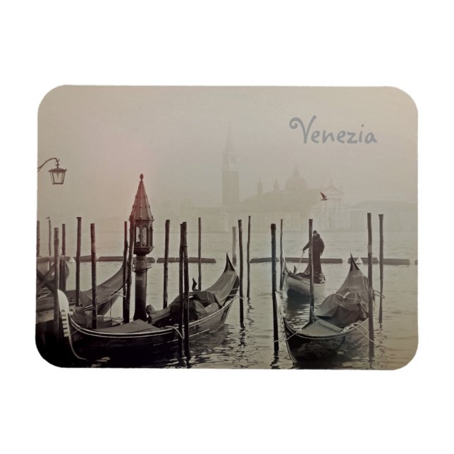 Magnet Flexible Gondolas dans le brouillard, Venise, Italie (Horizontal)