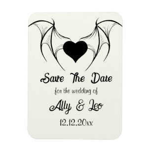 Magnet Flexible Gothique Sauvegarder la Date Romance Sombre Ailes