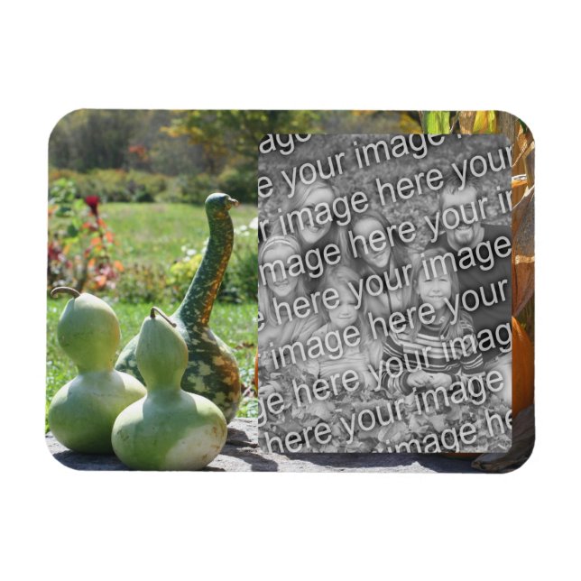 Magnet Flexible Gourds Et Citrouilles Fall Ajouter Votre Photo (Horizontal)