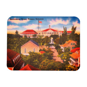 Magnet Flexible Government House, Nassau, Bahamas Photo Vintage