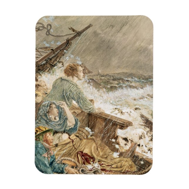 Magnet Flexible Grace Darling and her father saving the shipwrecke (Vertical)