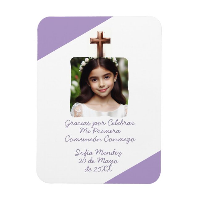 Magnet Flexible Gracias por Celebrar Mi Primera Comunión con Foto (Vertical)