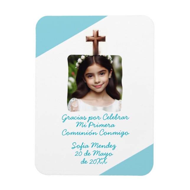 Magnet Flexible Gracias por Celebrar Mi Primera Comunión con Foto (Vertical)