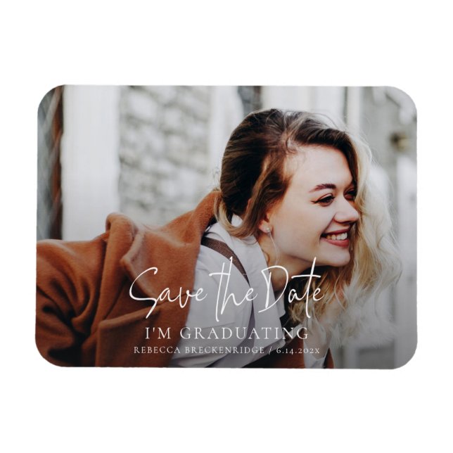 Magnet Flexible Graduation 2025 Grad Photo Enregistrer la date (Horizontal)